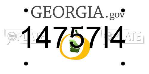 14757I4 Georgia License Plate