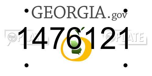 1476121 Georgia License Plate