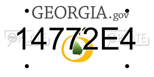 14772E4 Georgia License Plate
