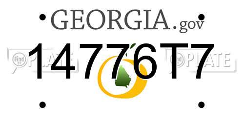 14776T7 Georgia License Plate