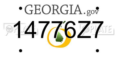 14776Z7 Georgia License Plate
