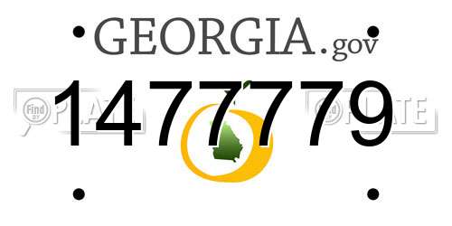 1477779 Georgia License Plate