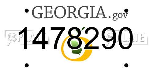1478290 Georgia License Plate