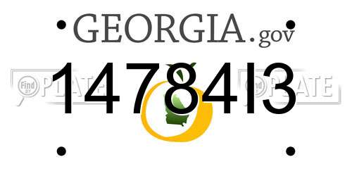 14784I3 Georgia License Plate