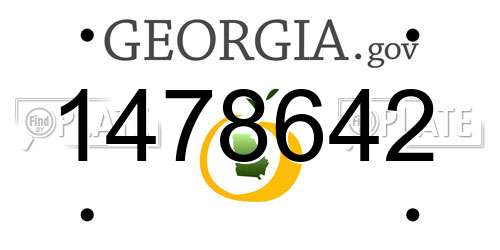 1478642 Georgia License Plate