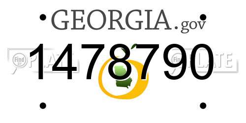1478790 Georgia License Plate