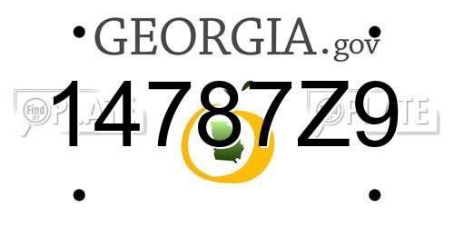 14787Z9 Georgia License Plate