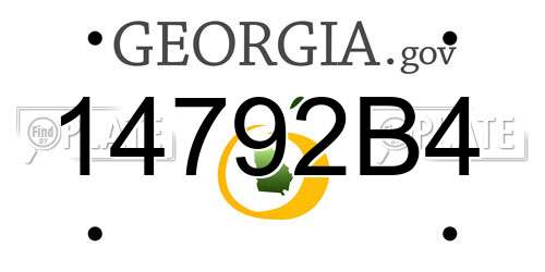 14792B4 Georgia License Plate