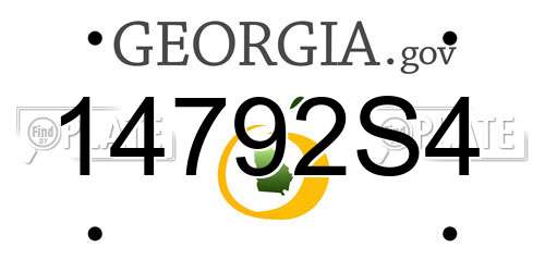 14792S4 Georgia License Plate