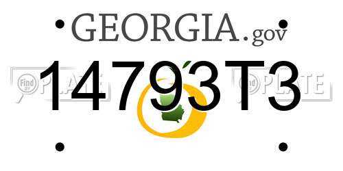 14793T3 Georgia License Plate