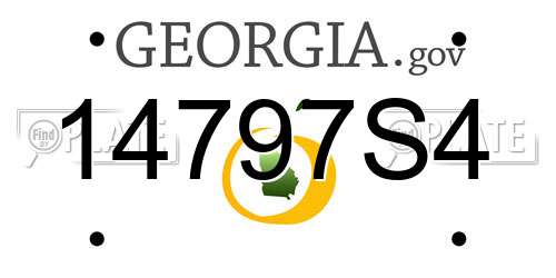 14797S4 Georgia License Plate