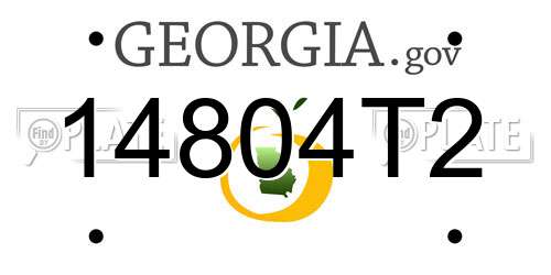 14804T2 Georgia License Plate