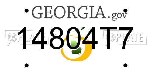 14804T7 Georgia License Plate