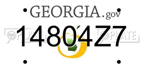 14804Z7 Georgia License Plate