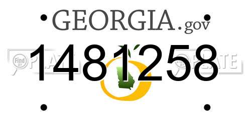 1481258 Georgia License Plate