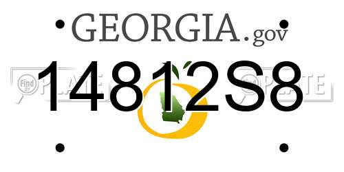 14812S8 Georgia License Plate