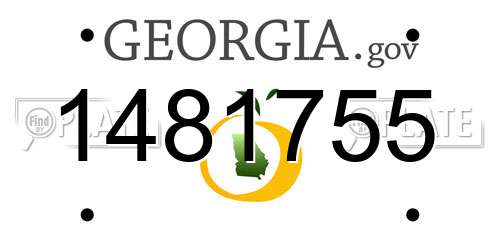 1481755 Georgia License Plate