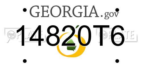 14820T6 Georgia License Plate