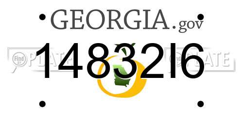 14832I6 Georgia License Plate
