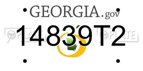 14839T2 Georgia License Plate
