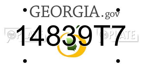 14839T7 Georgia License Plate