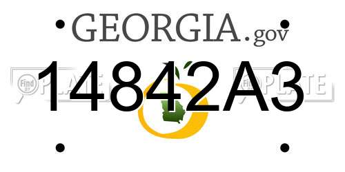 14842A3 Georgia License Plate