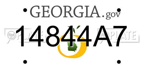 14844A7 Georgia License Plate