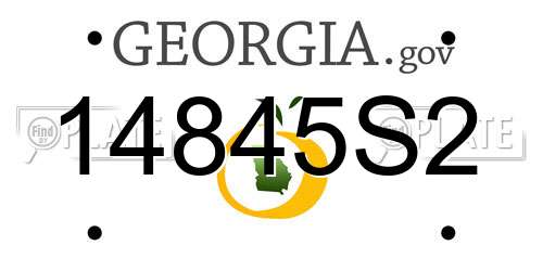 14845S2 Georgia License Plate
