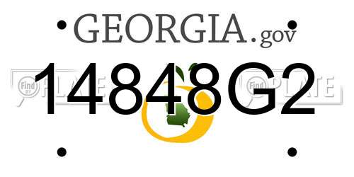 14848G2 Georgia License Plate
