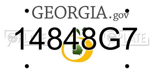 14848G7 Georgia License Plate