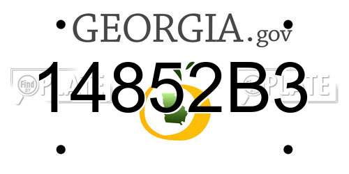 14852B3 Georgia License Plate