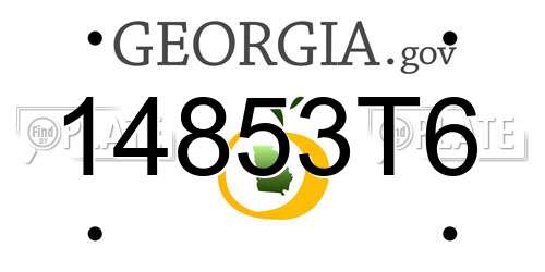 14853T6 Georgia License Plate