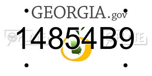 14854B9 Georgia License Plate