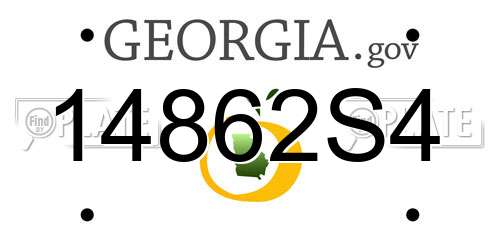 14862S4 Georgia License Plate