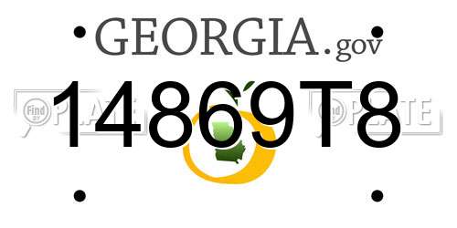 14869T8 Georgia License Plate