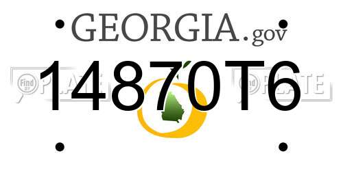 14870T6 Georgia License Plate