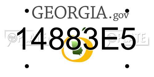 14883E5 Georgia License Plate