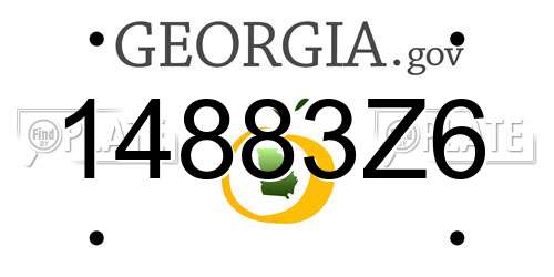 14883Z6 Georgia License Plate