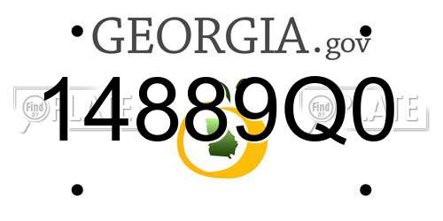 14889Q0 Georgia License Plate