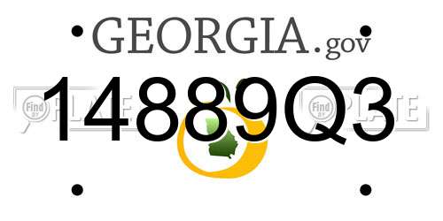 14889Q3 Georgia License Plate