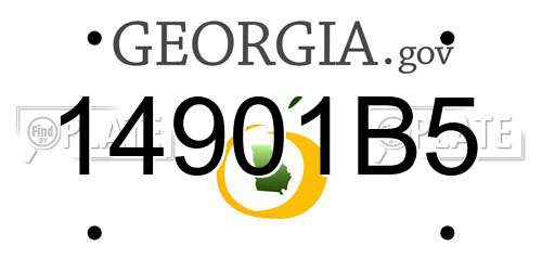 14901B5 Georgia License Plate