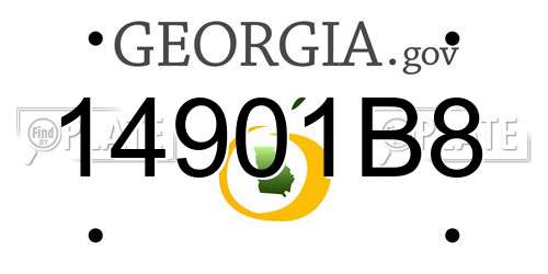 14901B8 Georgia License Plate