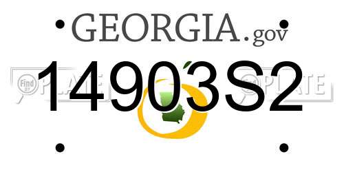 14903S2 Georgia License Plate