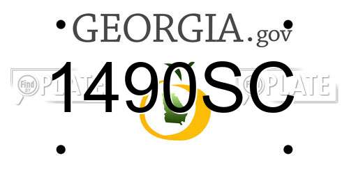 1490SC Georgia License Plate