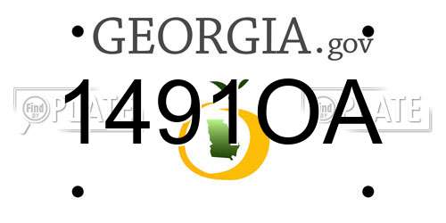 1491OA Georgia License Plate