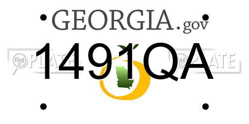 1491QA Georgia License Plate