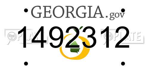 1492312 Georgia License Plate