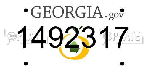 1492317 Georgia License Plate