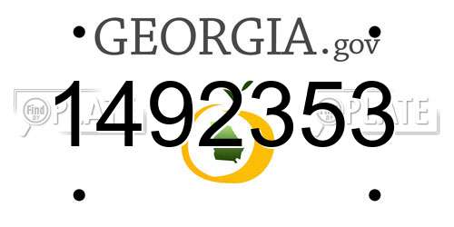 1492353 Georgia License Plate