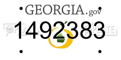 1492383 Georgia License Plate